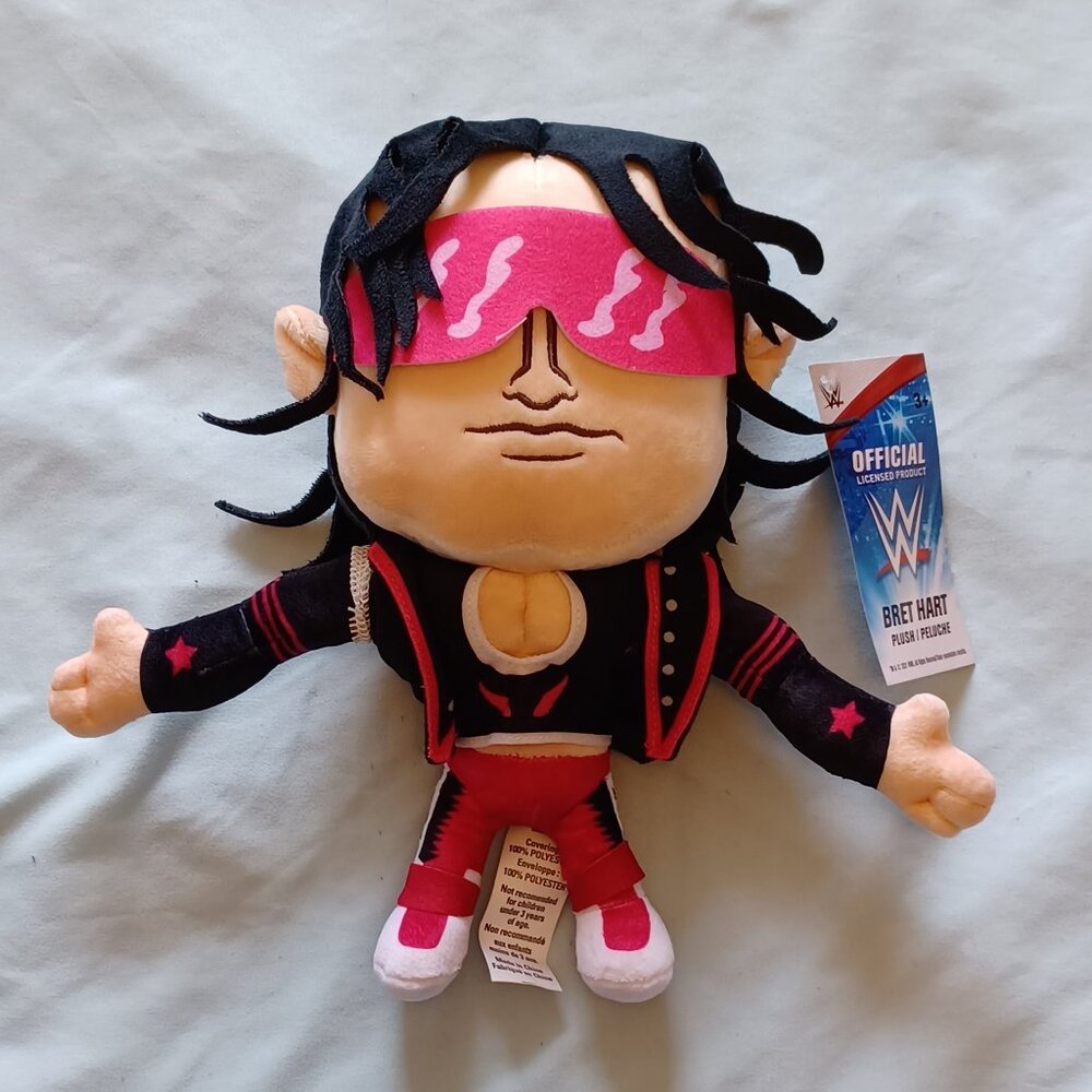 2021 Walmart WWE Wrestling 10.5" Bret "The Hitman" Hart Plush Doll New with Tags